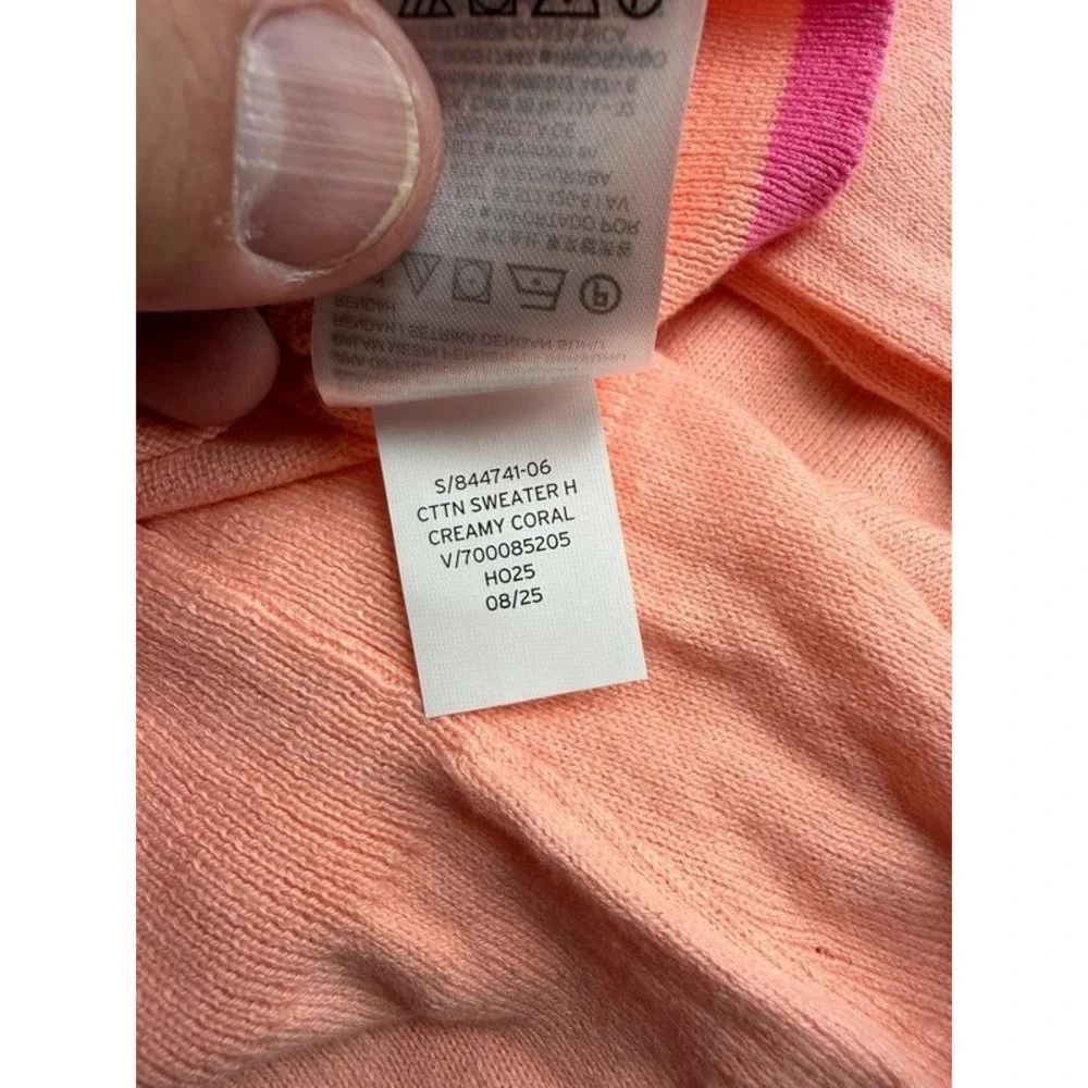 NWT babyGap Girls 5Y Coral Pink Cherry Intarsia Sweater 100% Cotton